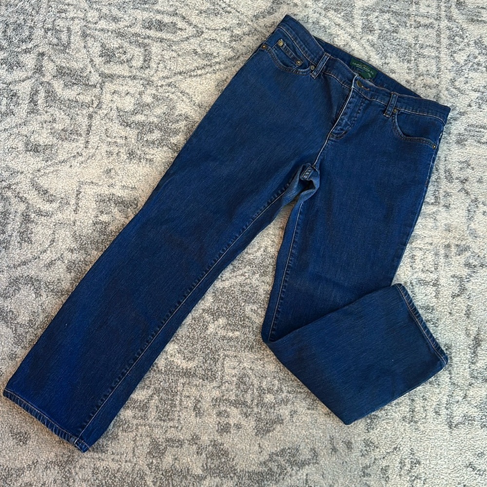 RALPH LAUREN JEANS DENIM PANTS HIGH WAIST STRAIGHT LEG LIKE BRAND NEW SZ 10